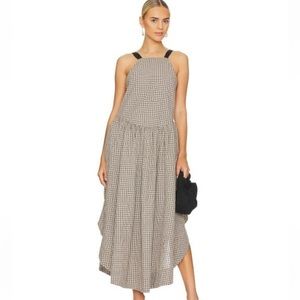 Free People Black and White Checkered Dress